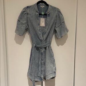 Rails Light Blue Denim Belted dress